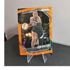 Panini 2025 Prizm WNBA Orange Ice Prizm Parallel A'ja Wilson #76 Aces