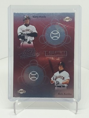 2002 Playoff Absolute Memorabilia, Team Tandems Barry Bonds, Rich Aurilia #TT-26