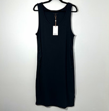 Quince Black Bamboo Ribbed Tank Midi Dress Women’s XL NWT