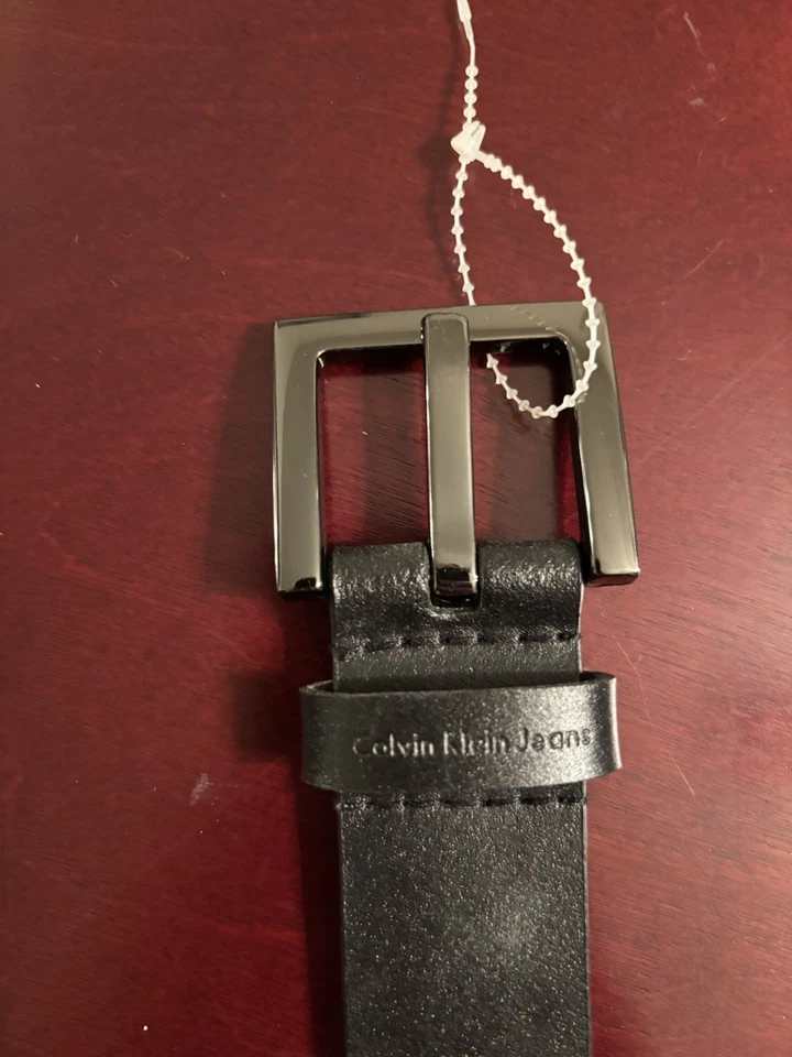 Cinturón de cuero negro vintage Y2K Calvin Klein talla mediana nuevo con etiquetas Foto 4 de 4