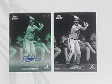 DAVID JUSTICE Green Auto /99 Parallel & Base ATL Braves 2024 Topps Black & White