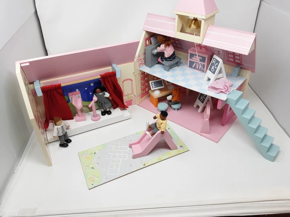 Early Learning Centre ELC Wooden Rosebud School Doll House, nearly complete - Image 2 of 4