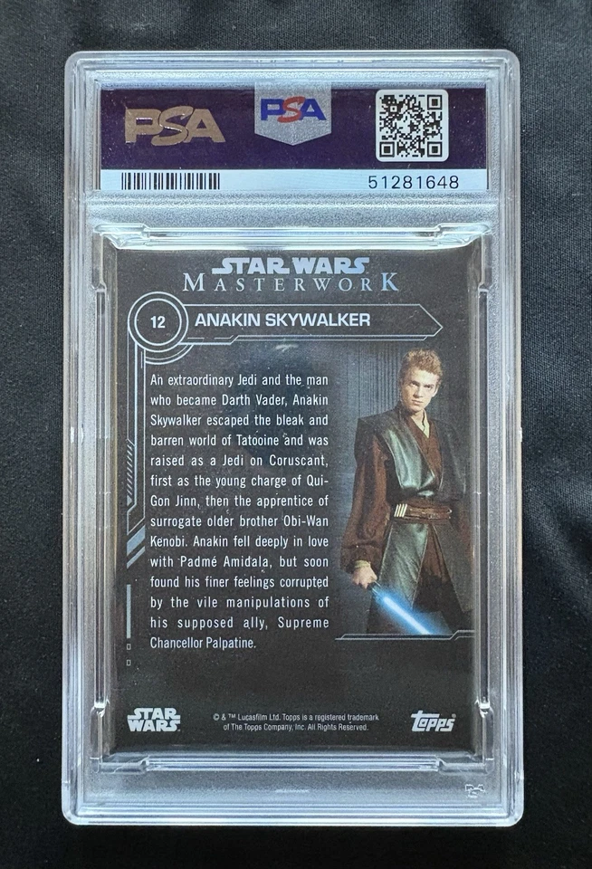 2019 Topps Star Wars Masterwork Anakin Skywalker #12 PSA 9 MINT POP 2 - Image 2 of 3