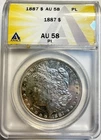 1887 P Morgan Silver Dollar ANACS AU58 PL - Proof Like - Free Shipping