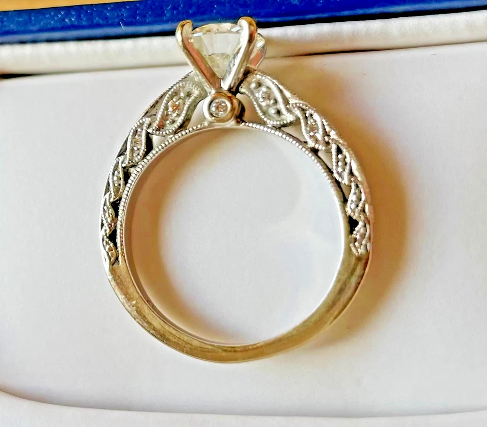 钻石结婚戒指套装 Scott Kay Artiste 18k 白金带盒 — 第 2/4 张图片