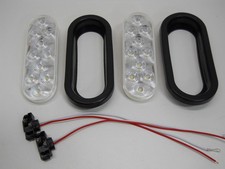 2 6 Oval Clear White 20 Led Truck Trailer Reverse Back Up Utility Light Kits