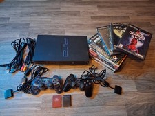 PlayStation 2 PS2 Fat Console Bundle Tested W/ 12 Games 2 Mem Cards Good Titles