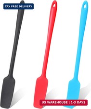 3 Pcs Silicone Jar Spatulas with Long Handle, Jam Spreader Rubber Spatula Heat R