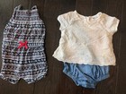 6-12M Carter's & Old Navy Summer Bundle | Floral Romper + Eyelet Top & Bloomers — photo 1