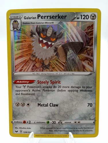 2020 Pokemon Sword & Shield Base Set Galarian Perrserker #128