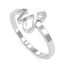 Capricorn Zodiac Sign Ring In Solid 14k White Gold — photo 2