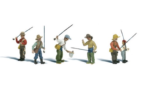 NEW Woodland Fly Fisherman N Train Figures A2215 FREE US SHIP - 第 1/1 張圖片