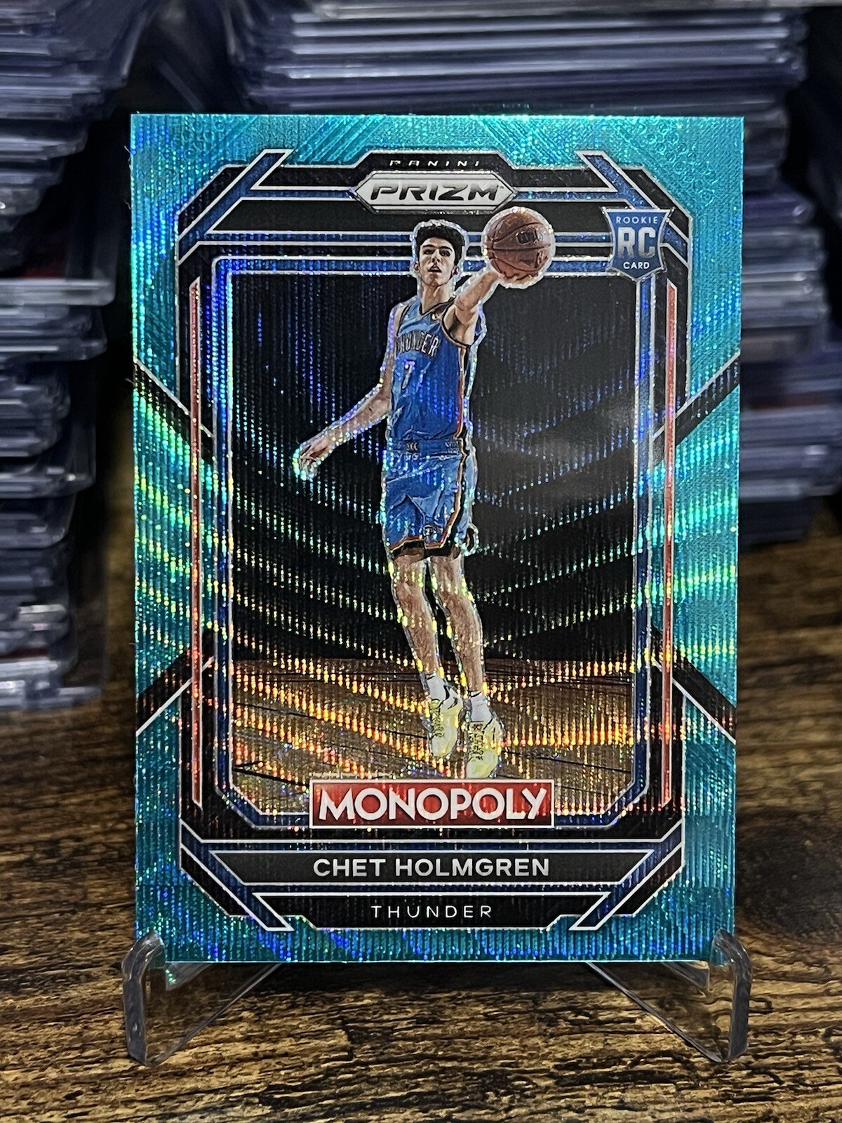 2022-23 Panini Prizm Monopoly - Teal Wave Prizm #63 Chet Holmgren (RC)