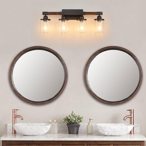 4-Light Bathroom Vanity Light Farmhouse Bathroom Fixtures Over Mirror Rustic ... - Picture 7 of 8