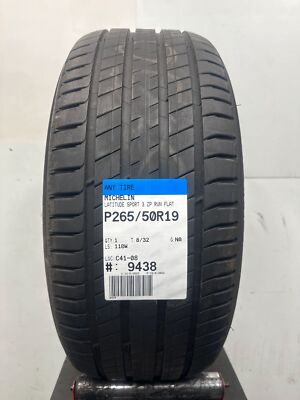 1 Used Michelin Latitude Sport 3 ZP Run Flat P265/50R19 2655019 265/50/19 8/32