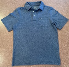 Vineyard Vines Whale Edgartown Polo Shirt Blue Short Sleeve Boys L 16