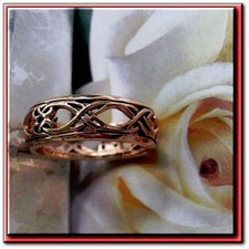Solid Copper Celtic Ring CTR3454 - 1/4 inch wide. Available in Sizes 5 to 13.