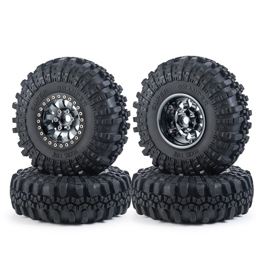 4x 1.9 RC Auto Räder Beadlock Felgen Reifen Set für 1/10 RC Axial SCX10 90046 TRX4 - Bild 46 von 144