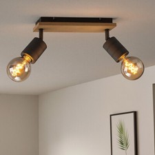 Spot de Plafond Plafonnier Holzleuchte Réglable Luminaire de Salon Lampe Spot