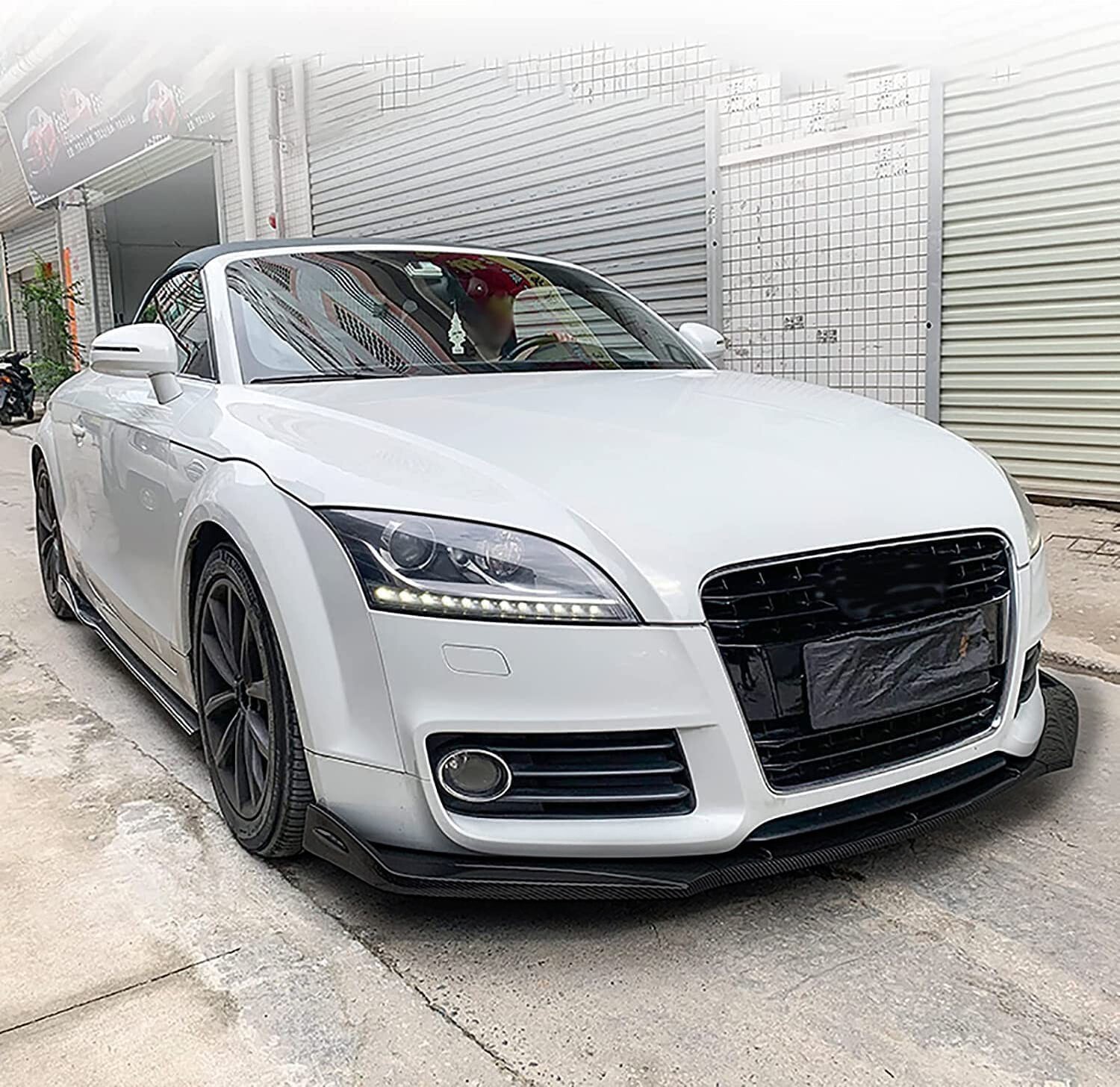 Fv2004 SPLITTER ANTERIORE PER AUDI TT 8J FV 2004-2019 LOOK RS NERO LUCIDO IN 3 ...
