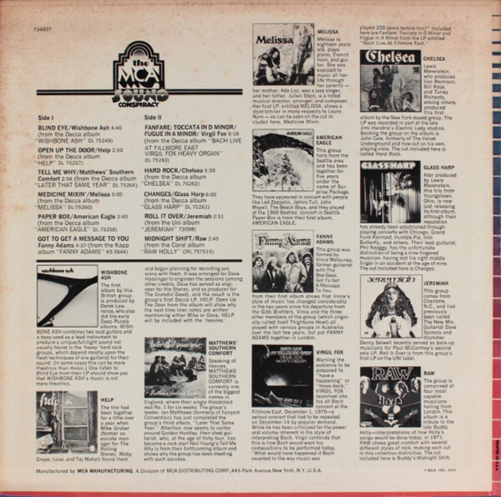 Various - The MCA Sound Conspiracy - MCA Records - 734837 - LP