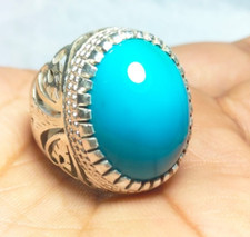 Light Blue Color Natural Big Turquoise Nishapuri Hussaini Feroza Rare Gem Ring