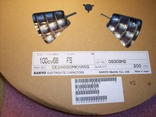 QTY 200 68uf 100V 105' 12x13.5mm SMD ELECTROLYTIC CAPACITORS 100CV68FS SANYO