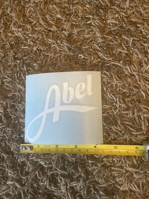 ABEL Fly Fishing Reel White Sticker Decal Outdoor Sports Vinyl Boat Approx 4 