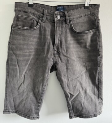 Matalan Mens Easy Slim Denim Grey Shorts Size W32