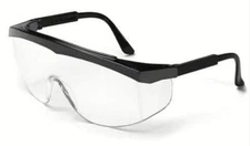 MCR Safety Stratos Safety Glasses Work Eyewear Black Frame Clear Lens Z87+