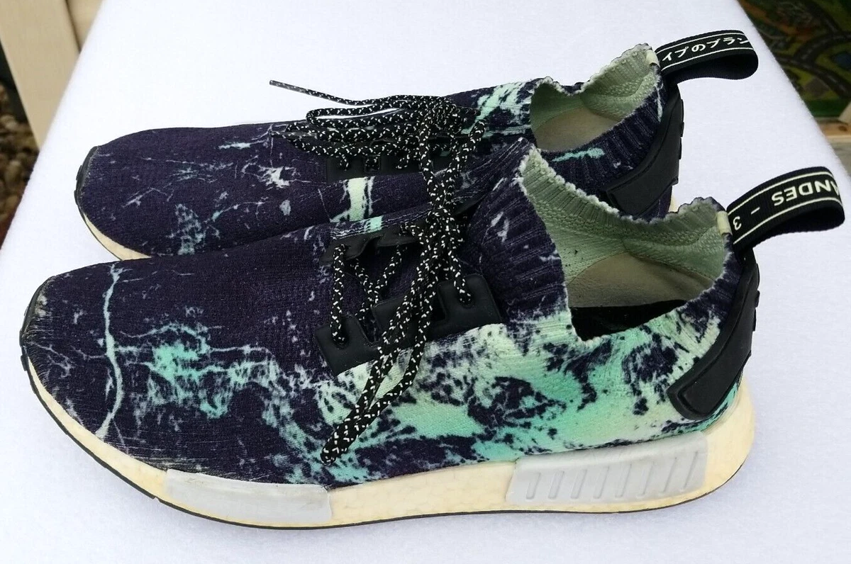 Adidas NMD R1 PK Prime knit Running Shoes Men s Size 10 Marble Aero Green BB7996