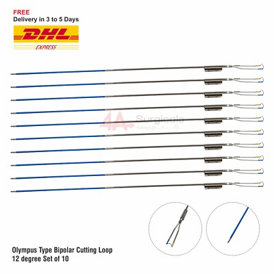 4A Olympus Type Bipolar Cutting Loop 12 degree Set of 10