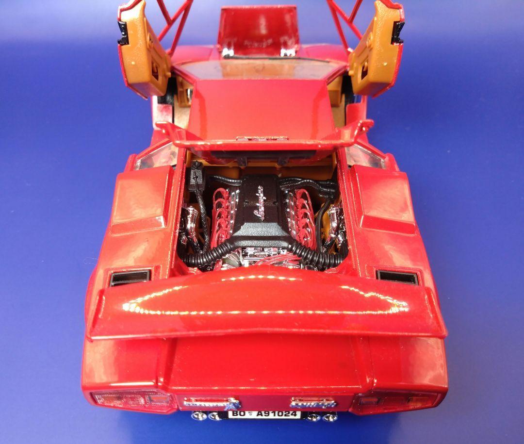 ミニカー Burago Lamborghini Countach 5000 1/18 Vintage Burago 1/18 Scale DieCast Red Lamborghini Countach