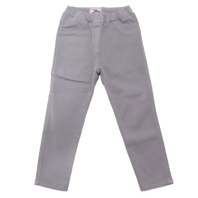 8177AD pantalone bimba girl MONNALISA grey cotton trousers kids