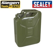 Sealey JCY20G - 20L GREEN Metal Jerry Can / Fuel Can - For Petrol Diesel Water