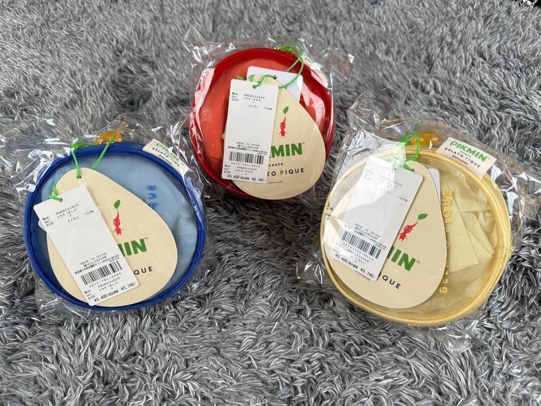 PANTOFOLA D’ORO Nuovo sacchetto rotondo piqué gelato collaborazione rosso pikmin 3 colori rosso blu giallo