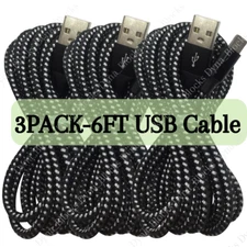3 Pack Fast Charger Cable Heavy Duty For iPhone 14 13 12 11 XR 8 7 Charging Cord