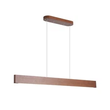 39.4" Wood Linear Pendant Light 24w Led Dimmable Dining Room Light Wood Kitch...