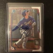 Scott Schebler 2015 Bowman Chrome Prospects 1st #BCP119 Dodgers Auto Signed Card