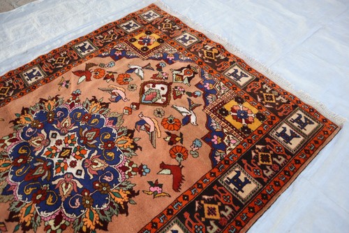 4'5x6'7 ft One of a Kind Afghan Vintage Heriz Rug- Handmade Serapi Rug- Area Rug - Picture 8 of 14