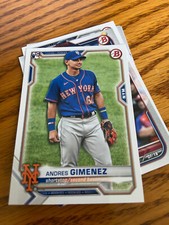 2021 Bowman Base #8 Andres Gimenez - New York Mets RC