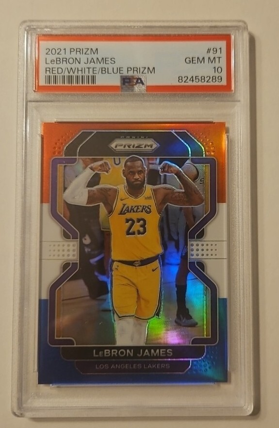 2021-22 Prizm Lebron James Red White Blue PSA 10 No. 91 | eBay