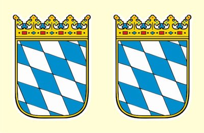 2 Stück Wappen Aufkleber Bayern Freistaat Flagge Germany konturgestanzt Nr. 2520