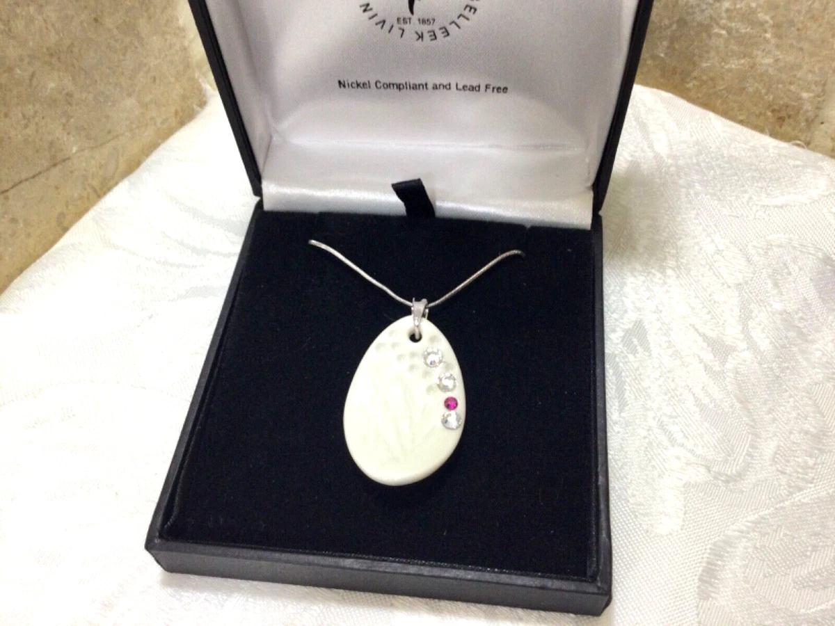 Belleek Living Designer Ceramic and Austrian Crystal Necklace