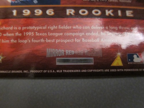 *One of 90 made* 1996 Select Certified Mirror RED #122 Richard Hidalgo *Rare* - Picture 2 of 3