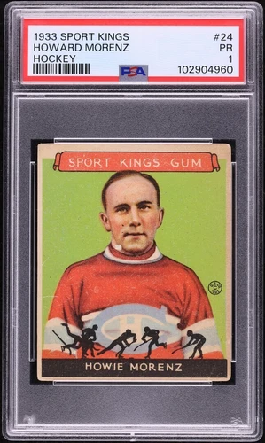1933 Goudey Sport Kings Howie Morenz HOF 24 PSA 1 eye appeal PREWAR check STORE