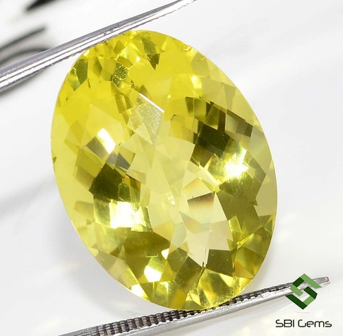 Cuarzo limón natural 29,40 quilates corte ovalado 25x18 mm piedra preciosa facetada oro verde superior - Imagen 3 de 7