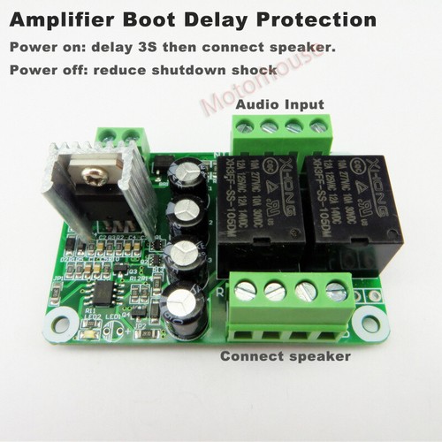 10A 12V 24V Audio Stereo Power Amplifier AMP Speaker Boot Delay Protection Board - Afbeelding 1 van 9