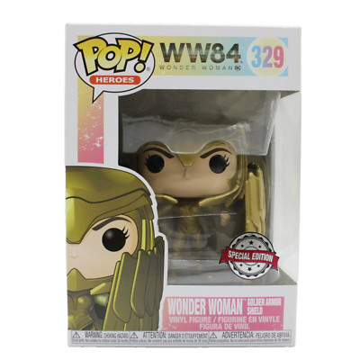 Funko Pop! Heroes WW84 #329 Wonder Woman Golden Armor Shield Vinyl Figur