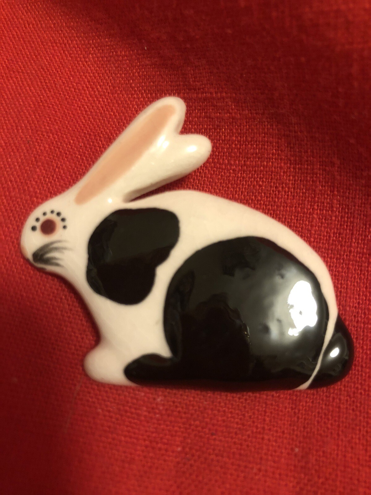 RUBY Z Chubby Ceramic Bunny Brooch - image 1
